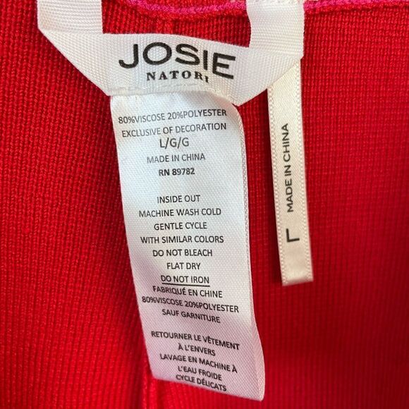 NWT Josie Natori Red and Pink Casual Pants Size L - Picture 6 of 6